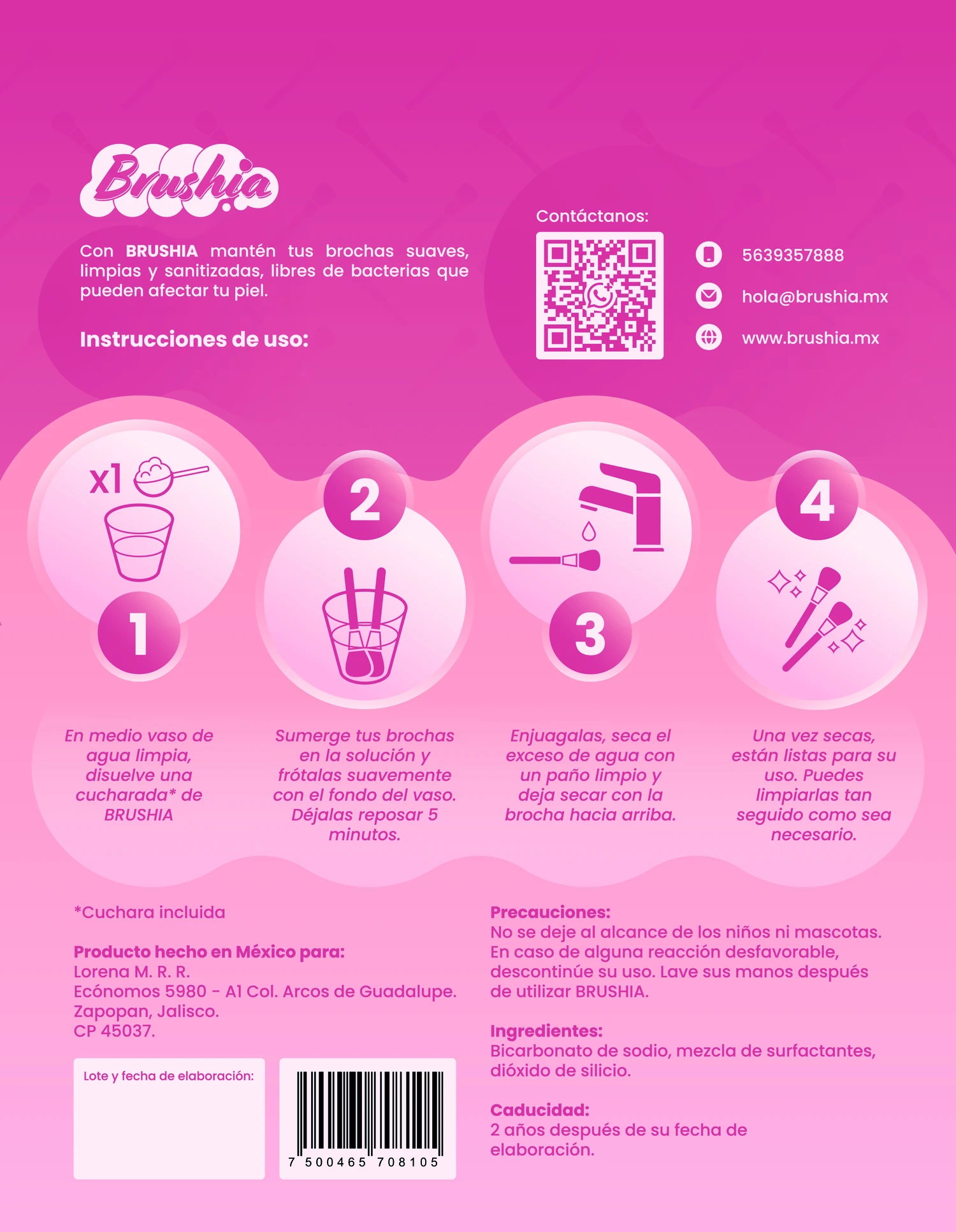 Instrucciones de uso al reverso